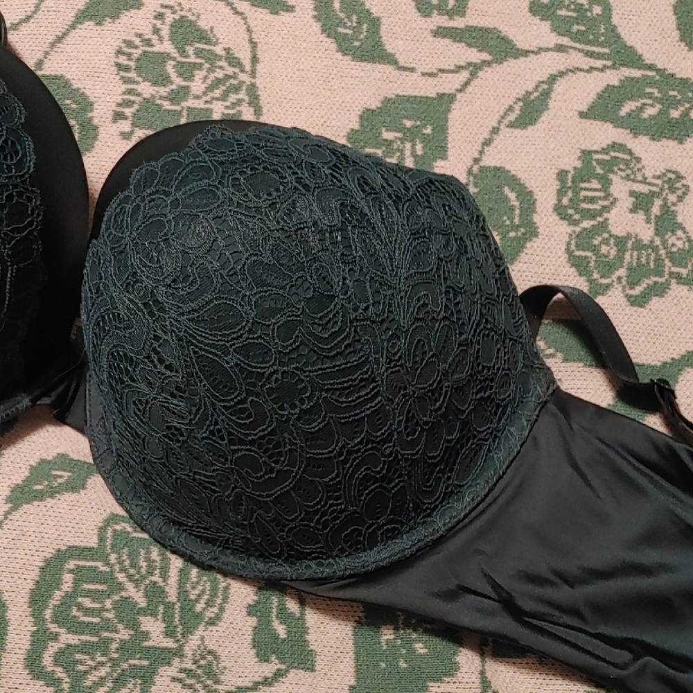 Soma Lace Overlay Push-Up Bra - Dark Green - Picture 9 of 10